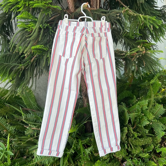 Reformation Roper Jeans in Red, White, Blue Grenada Stripes | Crop Denim | Sz 26 - Picture 5 of 14